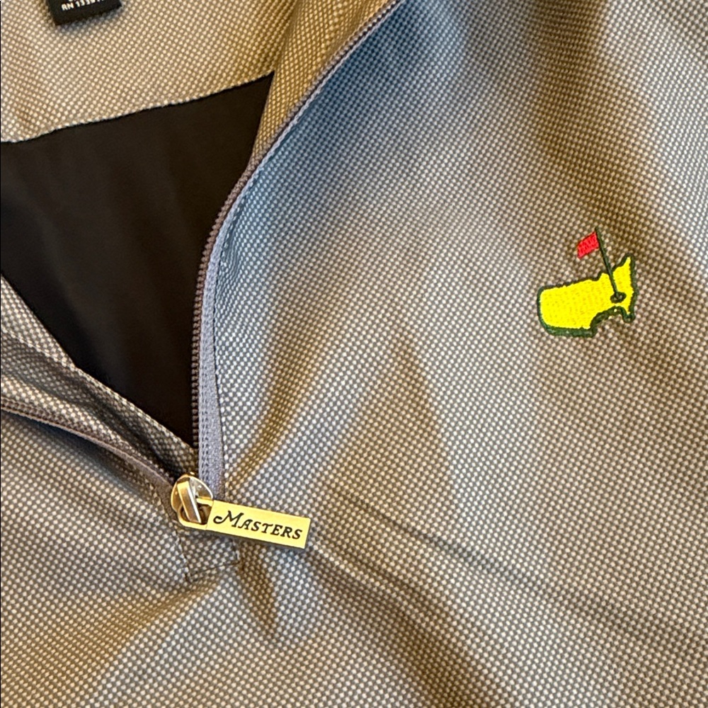 Gray MASTERS Quarter-Zip Pullover with Masters Lo… - image 3